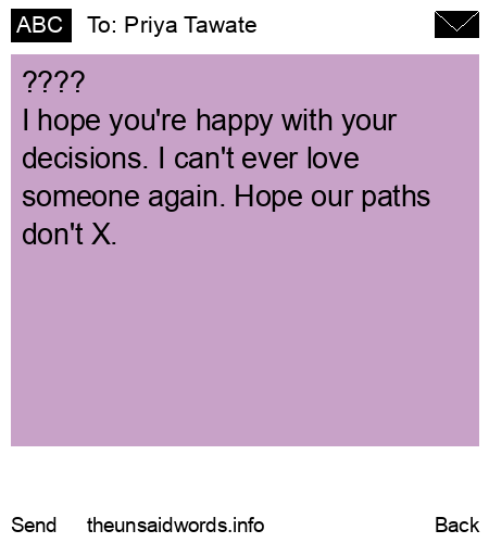 unsent message to Priya Tawate