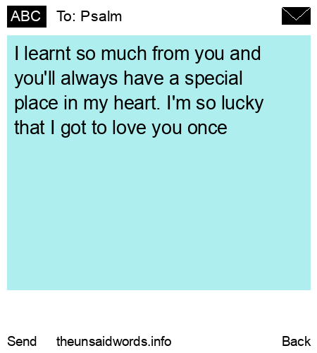 unsent message to Psalm