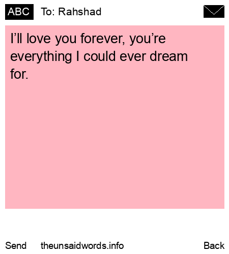 unsent message to Rahshad