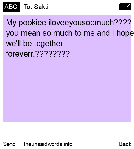 unsent message to Sakti 