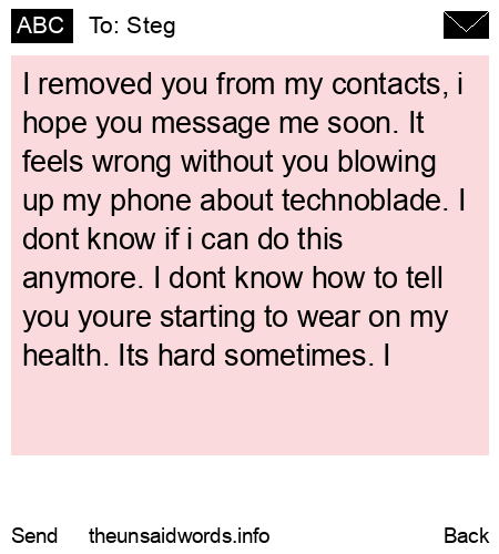 unsent message to Steg