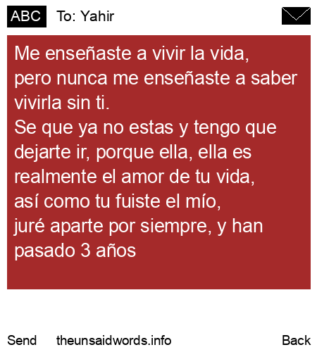 unsent message to Yahir