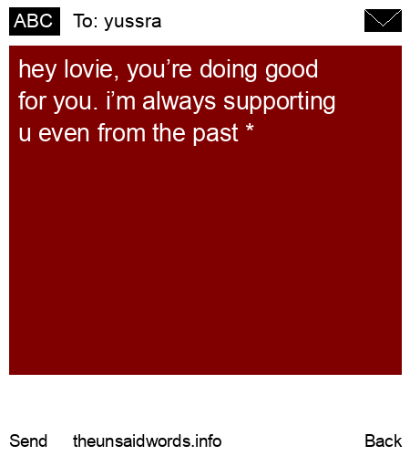 unsent message to yussra