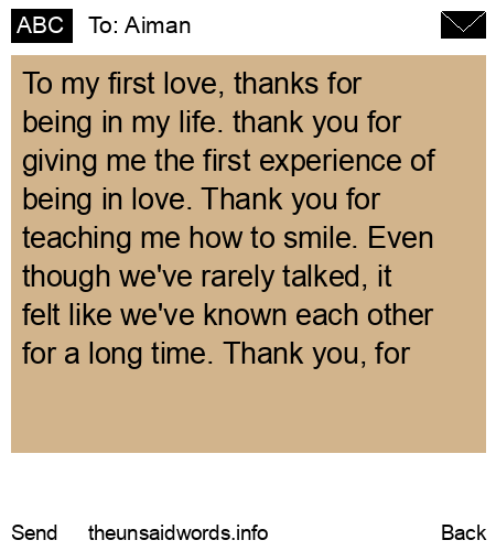 unsent message to Aiman