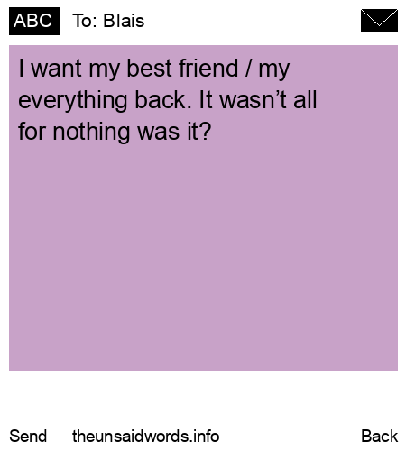 unsent message to Blais