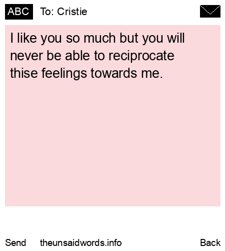 unsent message to Cristie