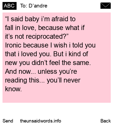 unsent message to D’andre