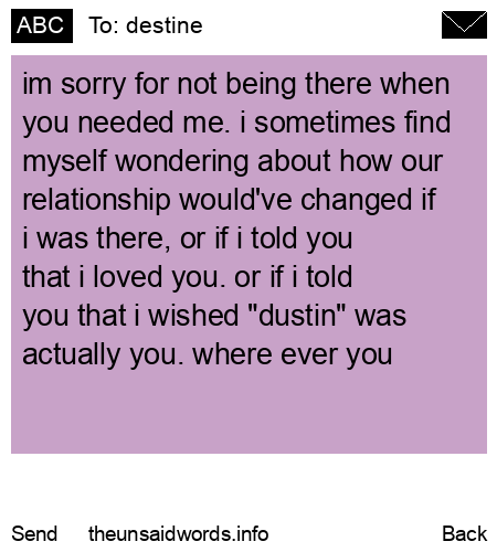 unsent message to destine