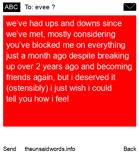 unsent message to evee ?
