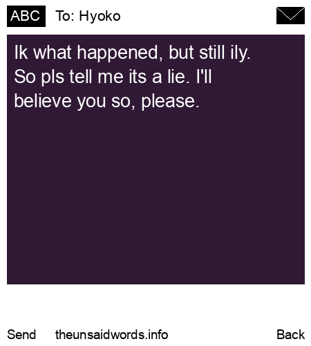 unsent message to Hyoko