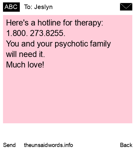 unsent message to Jeslyn