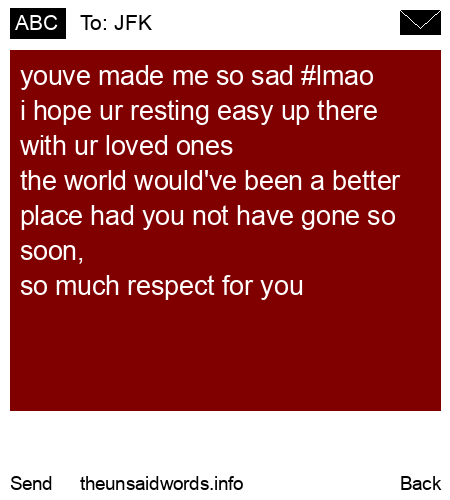 unsent message to JFK