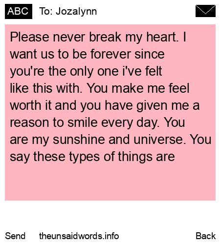 unsent message to Jozalynn
