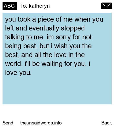unsent message to katheryn