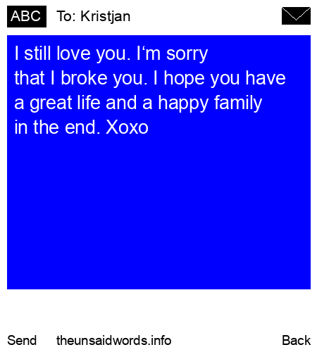 unsent message to Kristjan