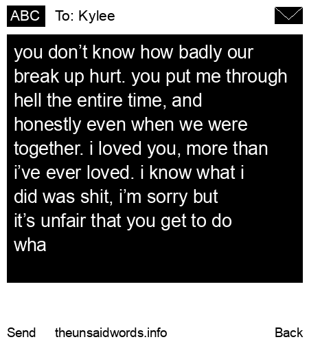 unsent message to Kylee