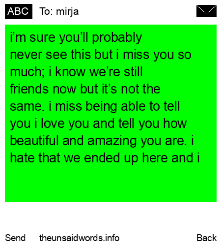 unsent message to mirja