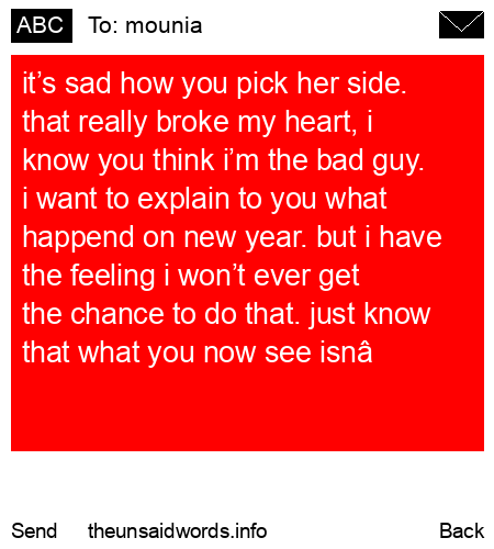 unsent message to mounia