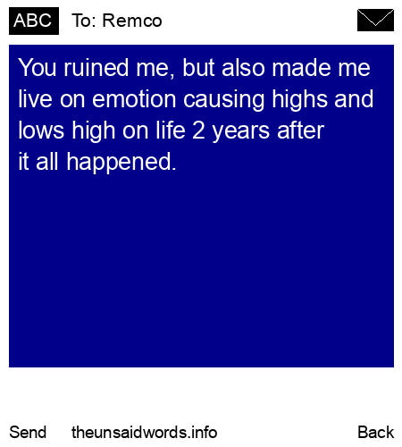unsent message to Remco