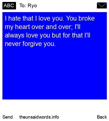 unsent message to Ryo
