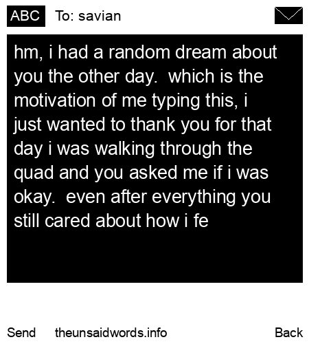 unsent message to savian