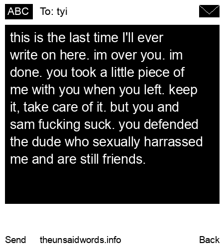 unsent message to tyi