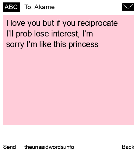 unsent message to Akame