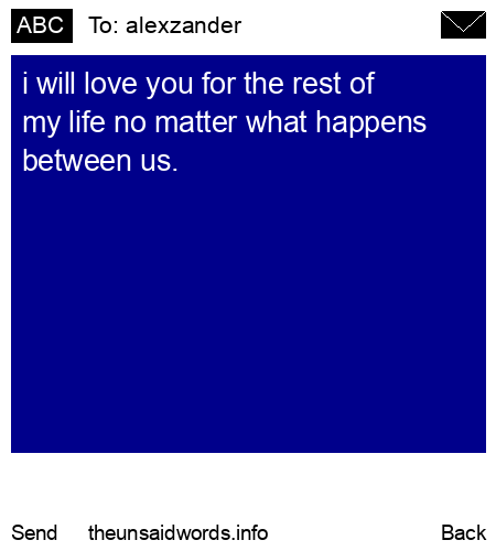 unsent message to alexzander