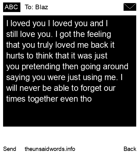 unsent message to Blaz