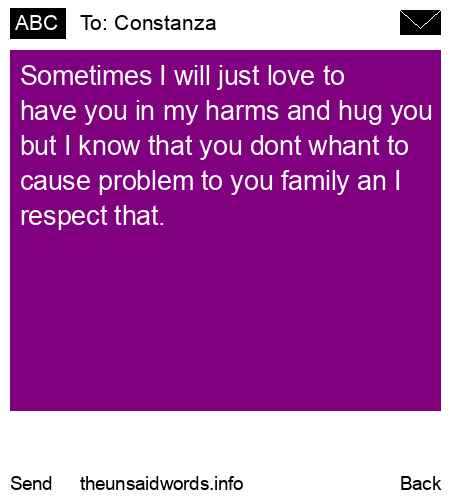 unsent message to Constanza