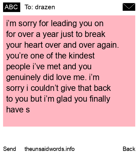 unsent message to drazen