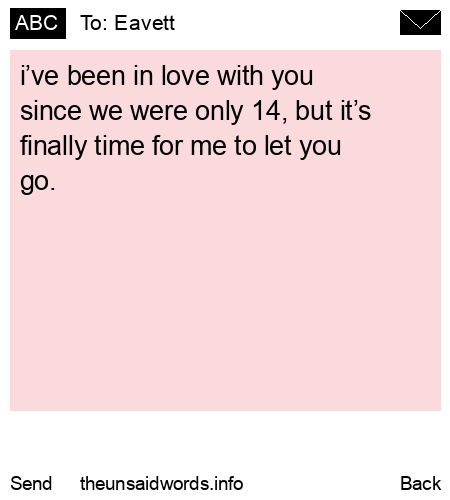 unsent message to Eavett