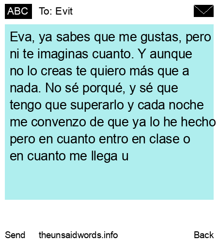 unsent message to Evit