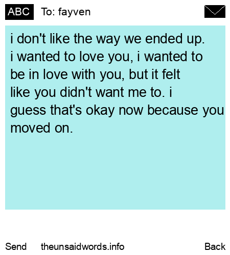 unsent message to fayven