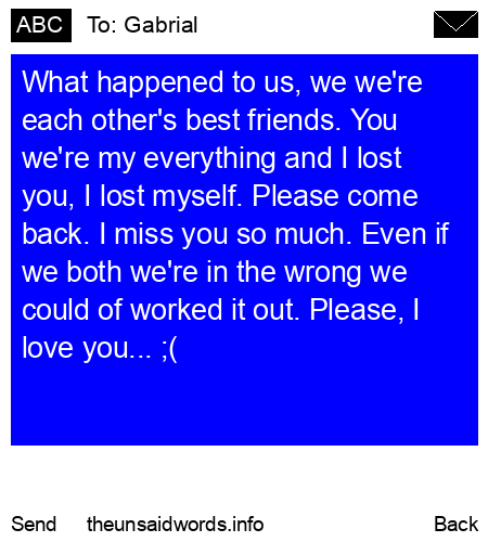 unsent message to Gabrial