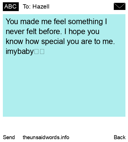 unsent message to Hazell