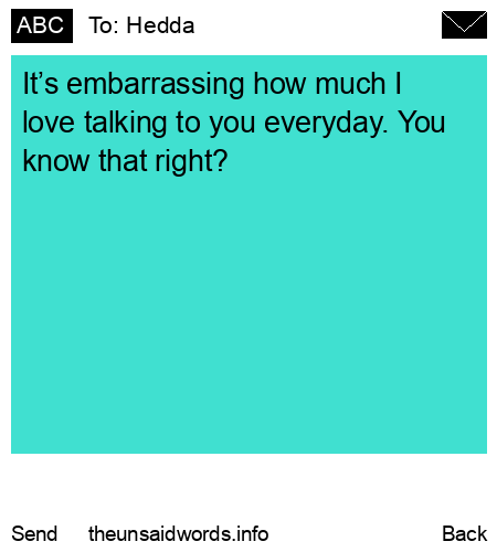 unsent message to Hedda