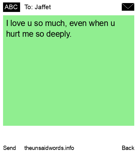 unsent message to Jaffet