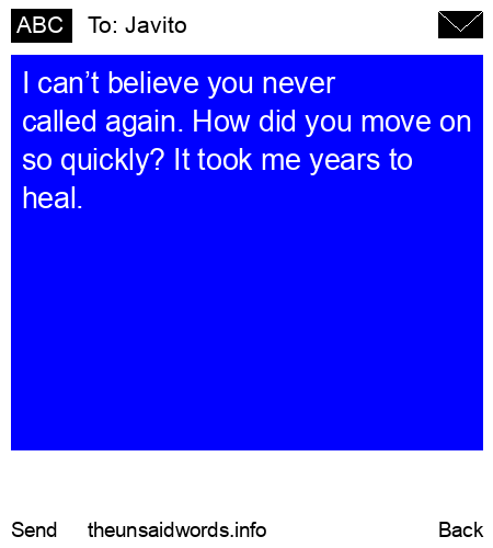 unsent message to Javito