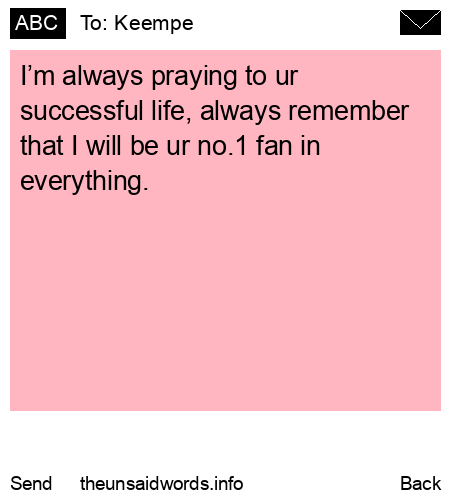 unsent message to Keempe