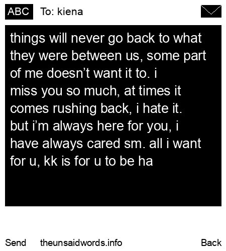 unsent message to kiena