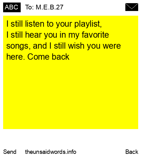 unsent message to M.E.B.27