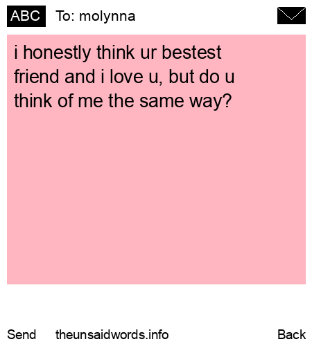 unsent message to molynna