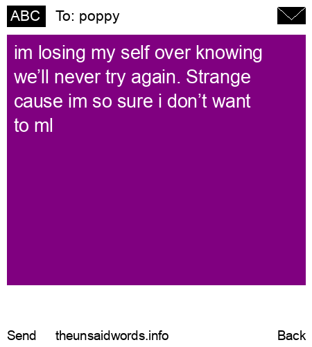 unsent message to poppy