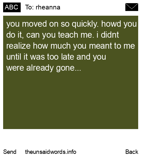 unsent message to rheanna