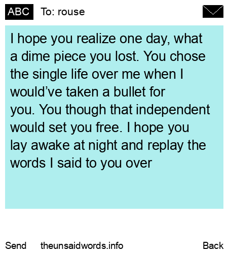 unsent message to rouse