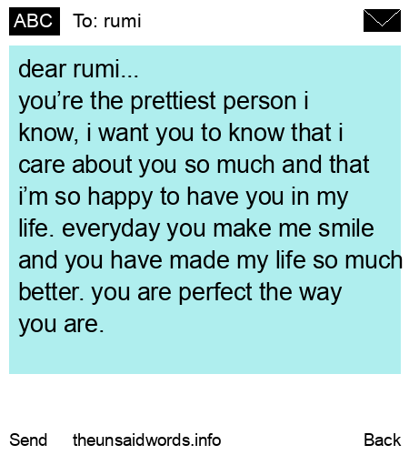 unsent message to rumi