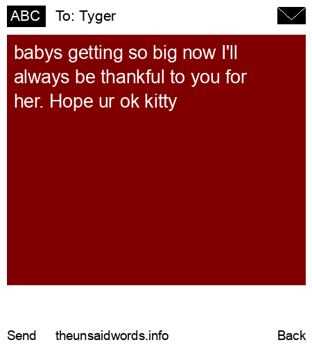 unsent message to Tyger