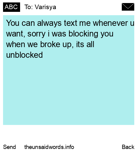 unsent message to Varisya