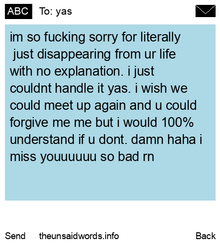 unsent message to yas